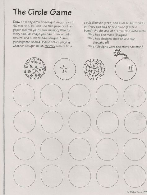 Need a quick artistic exercise to keep your elementary kid busy? Here is a printable of circles. Get creative! How many circle ideas can you think of? #elementaryart #creativity #insideactivity #circles Draw, Drawing Tutorials, Tutorials, Kunst, Resim, Sanat, Mandala, Couples, Rita