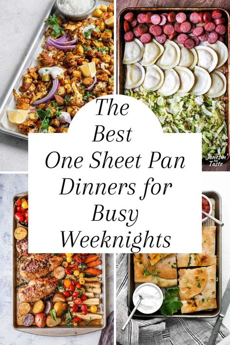 One-sheet pan meals are the perfect way to fast get a delicious, easy dinner. You'll have plenty of options with these 21 amazing recipes from this collection. Whether you're in the mood for classic comfort food or something a little more exotic, there's sure to be a recipe here that will fit the bill. And since all these meals are made within 30 minutes or less in the same oven tray, they're perfect for busy weeknights. So read on and start cooking! Dessert, Healthy Recipes, Meal Prep, Brunch, One Pot Meals, Meals For The Week, Weeknight Meals, Sheet Pan Dinners Recipes, Quick Meals
