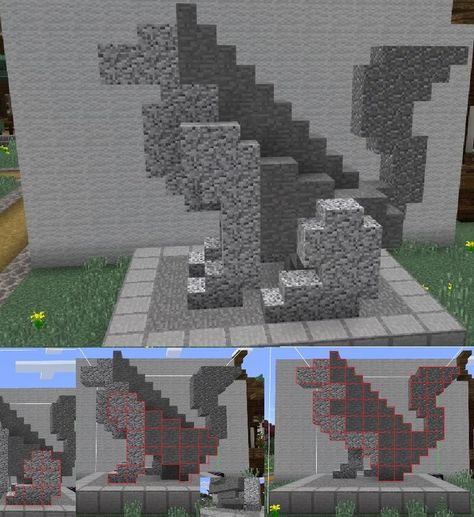 This was inspired by another wolf statue by DropSpark. Minecraft Wolf, Minecraft Banner Designs, Minecraft Designs, Minecraft Art, Minecraft Images, Wolf, Idées Minecraft, Minecraft Statues, Minecraft Blueprints