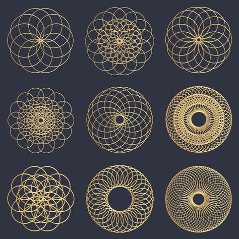 Mandalas, Geometric Circle, Sacred Geometry Patterns, Geometric Flower, Gold Geometric, Mandala Design Art, Sacred Geometry Mandala, Sacred Geometry Symbols, Geometric