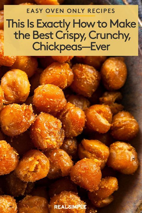 Healthy Snack Foods, Pho, Aperitif, How To Roast Chickpeas, Easy Chickpea Recipe, Baked Chic Peas, Snacks With Protein, Roasted Chickpeas Recipe, Baked Chickpeas Snack