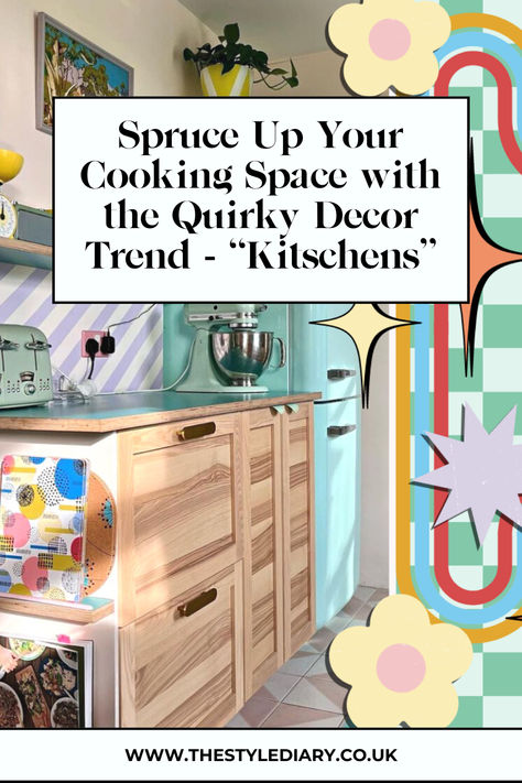 Spruce Up Your Cooking Space with the Quirky Decor Trend - “Kitschens”.  #quirkyhomeware #quirkyhome #quirkykitchen #kitschens #kitchendecor #kitchenware Design, Interior, Interiors, Home Décor, Quirky Kitchen, Kitchen Decor, Kitchenideas, Kitchen Design, Quirky Homeware