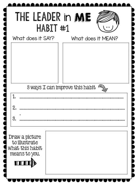 The Leader in Me: The 7 Habits of Happy Kids - Graphic Organizers.  One for each… Mindfulness, Leadership, School Counsellor, School Counselor, Student Leadership, Leader In Me, 7 Habits Activities, Leadership Activities, Social Emotional Learning