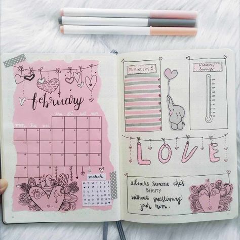 Are you looking for gorgeous pink and red bullet journal themes for valentines day? Or even just romantic and feminine bullet journal and planner themes? We have collected over 80 gorgeous themes to inspire stunning bujo layouts #romanictheme #romanticbujo #valentinesdaybujo #bulletjournalvalentines
