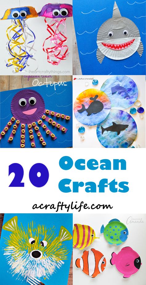 Fun Ocean Kid Crafts for Ocean Theme Week Diy, Halloween, Origami, Dieren, Kinder, Basteln Mit Kindern, Kunst, Basteln, Tema