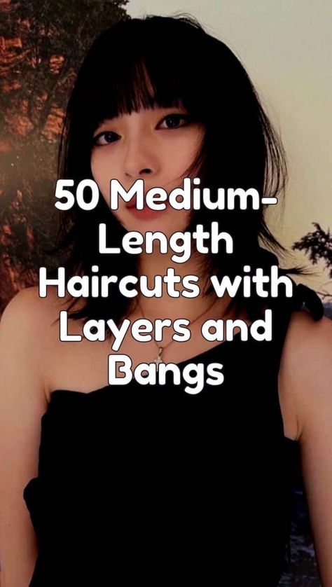 50 Chic Medium-Length Haircuts with Layers and Bangs Inspiration, Medium Length Cuts, Medium Length Haircut With Layers Bangs, Medium Length Hair Cuts With Layers, Mid Length Layered Haircuts, Haircuts For Medium Length Hair Layered, Medium Length Hair Cuts, Haircuts For Medium Length Hair, Medium Haircuts With Bangs