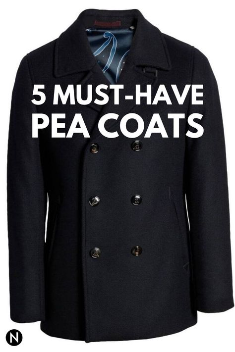Peacoats are one of the best types of outerwear for the fall and winter. They’re stylish, warm, and make you look professional. #menswear #coats #fashion #style #mensfashion #peacoats #winteroutfits #coldweatheroutfits Suits, Winter Outfits, Pea Coats For Men, Pea Coat Men Outfits, Mens Winter Coat, Mens Wool Coats, Pea Coat Men, Wool Winter Coat, Navy Winter Coat