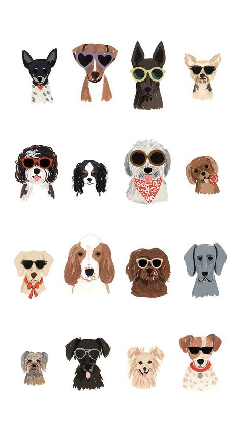 Dogs, Doodles, Animal Illustrations, Dog Illustration, Dog Art, Dog Paintings, Dog Drawing, Dog Portraits, Dog Wallpaper