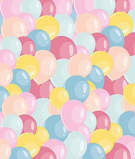 Kids Background, Paper Background, Background Patterns, Background, Birthday Clipart, Balloon Background, Birthday Printables, Papier, Pastel Balloons