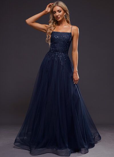 A Line Prom Dresses, Flowy Prom Dresses, Tulle Prom Dress, Prom Dresses With Pockets, Prom Dresses Long Elegant, Affordable Prom Dresses, Prom Dresses For Teens, Straps Prom Dresses, Navy Prom Dresses