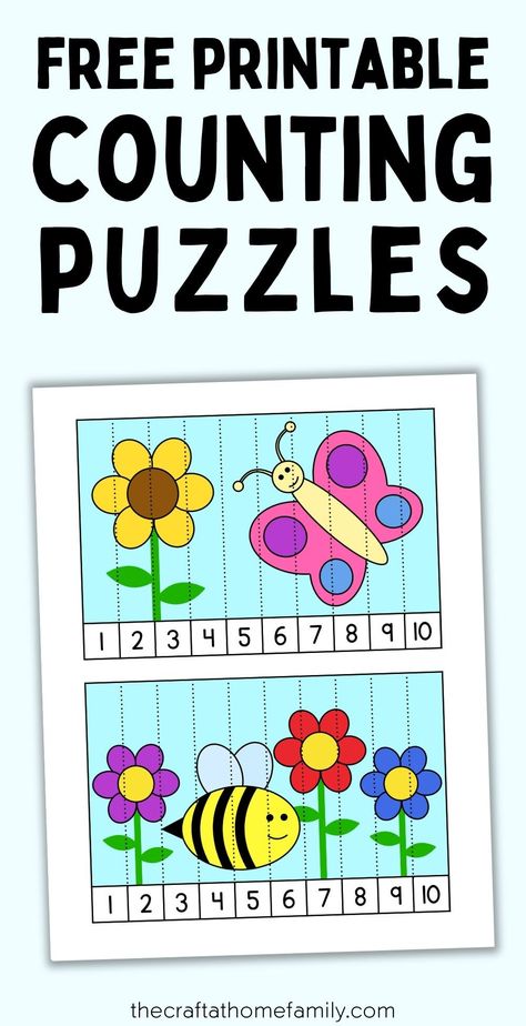 Free Printable Bug Counting Puzzles (1-10 Number Sequence) Bugs And Insects, Pre K, Preschool Number Puzzles, Counting Activities Preschool, Counting Activities, Preschool Counting, Counting Puzzles, Free Puzzles For Kids, Numbers For Kids