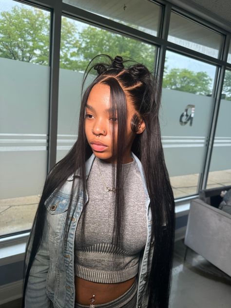 Outfits, Wigs For Black Women, Black Girl Braided Hairstyles, Black Ponytail Hairstyles, Sew In Side Part, Braids Hairstyles Pictures, Pretty Braided Hairstyles, Wig Hairstyles, Wig Styles