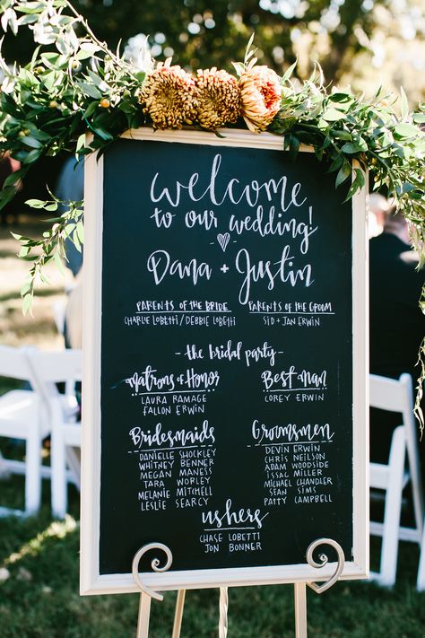 Chalkboard Wedding Program Wedding Signs, Wedding On A Budget, Wedding Receptions, Legos, Wedding Details, Wedding Programmes, Diy, Wedding Program Sign, Chalkboard Wedding Program