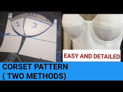 Couture, Bustier Pattern Drafting, Corset Pattern Drafting Tutorial, Corset Sewing Pattern, Corset Pattern Drafting, How To Make A Corset, Diy Bustier, Bustier Pattern, Bra Sewing Pattern