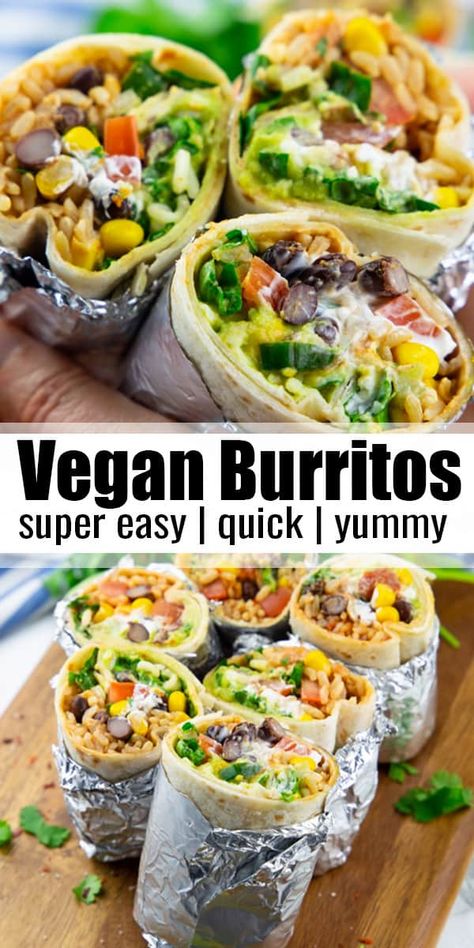 Vegan Burrito Bowls, Vegan Burrito Bowl, Vegetarian Burrito Bowl, Vegan Burrito Wrap, Vegan Burrito Recipe, Vegetarian Burrito Recipe, Burrito Bowl Vegan, Vegetarian Burrito, Vegetarian Recipes Burrito
