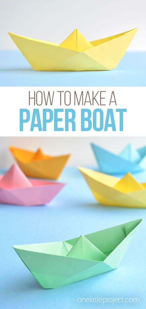 Diy, Paper Folding, Origami, Paper Crafts, Paper Boat, Paper Boat Origami, Paper Boats, Make A Paper Boat, Boat Crafts