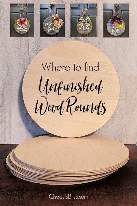 Woodworking Plans, Diy, Woodworking Projects, Decoration, Unfinished Wood Crafts, Free Woodworking Plans, Wood Rounds, Unfinished Wood, Round Wood Door Hangers Diy