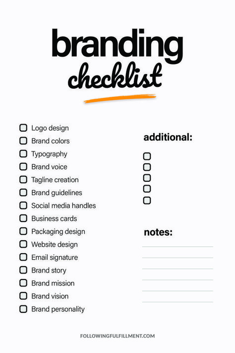 CLICK TO DOWNLOAD THE CHECKLIST IN HD! Create a strong brand identity with our comprehensive branding checklist. Nail down your brand messaging, visuals, and strategy to stand out from the competition. #branding #checklist Brand Identity Design, Ideas, Branding, Marketing, Business Branding, Blog, Brand Marketing, Business Branding Inspiration, Planner