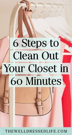 6 Steps to Clean Out Your Closet in 60 Minutes Ideas, Organisation, Wardrobes, Declutter Closet Clothes, How To Organize Your Closet, Declutter Closet, Declutter Your Home, Cleaning Hacks, Cleaning Closet