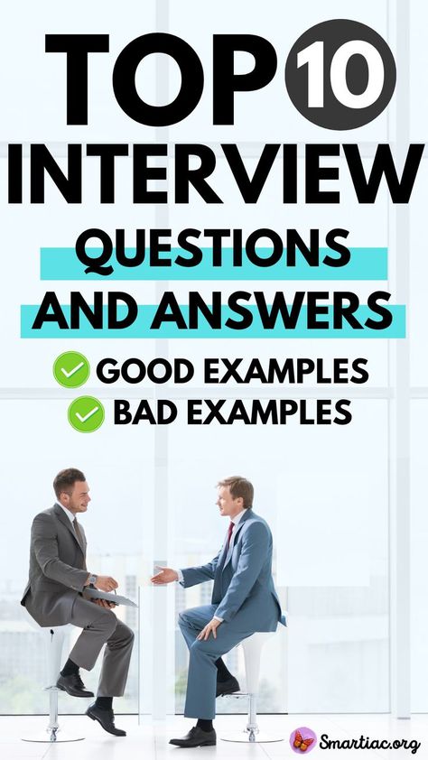 Top 10 Interview Questions And Answers (with Good Examples and Bad Examples). Why do we even need to know what the most frequently asked questions and answers are? Well, sooner or later we will all be faced with an interview and while a lot of these questions seem really easy, you’ll understand how difficult they can be to answer when you’re ACTUALLY facing the interview. So it’s always good to go prepared. Interview Questions And Answers, Frequently Asked Interview Questions, 10 Interview Questions, Interview Answers Examples, Job Interview Answers, Best Interview Answers, Interview Questions To Ask, Best Interview Questions, Job Interview Questions