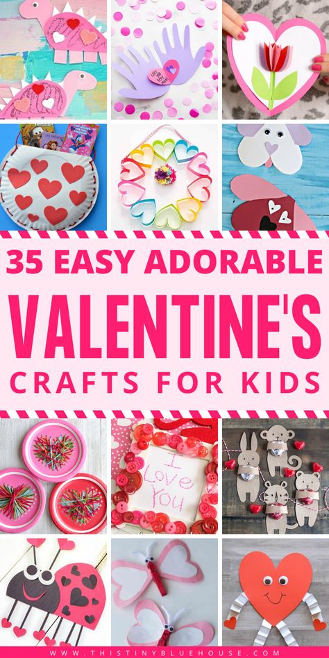 35 Valentine's Day Crafts For Kids that are easy to make and super fun. Add one or more of these adorable crafts to your holiday crafting to-do list! #valentinesdaycraftsforkids #valentinesdaycraftsDIY #Valentinesdaycraftstomake Pre K, Valentine Crafts For Kids, Crafts For Kids, Valentine Craft Kids Easy, Valentine's Day Crafts For Kids, Preschool Valentine Crafts, Toddler Valentine Crafts, Easy Valentine Crafts, Preschool Crafts