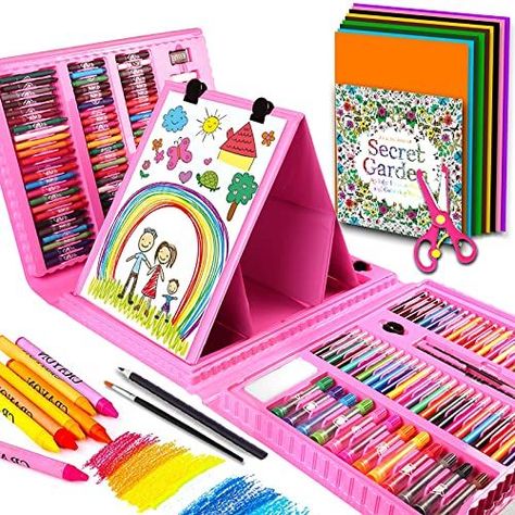 Art Supplies for Kids, Art Set, Art Kit, Drawing Kits, Art and Crafts with Origami Paper, Scissors, Coloring Book, Crayons, Markers, Kindergarten Homeschool Supplies Christmas Birthday Gift (Pink) Crafts, Arts And Crafts, Art, Kids Art Supplies, Art Sets For Kids, School Art Projects, Kids School Supplies, Kids Items, Drawing Kits
