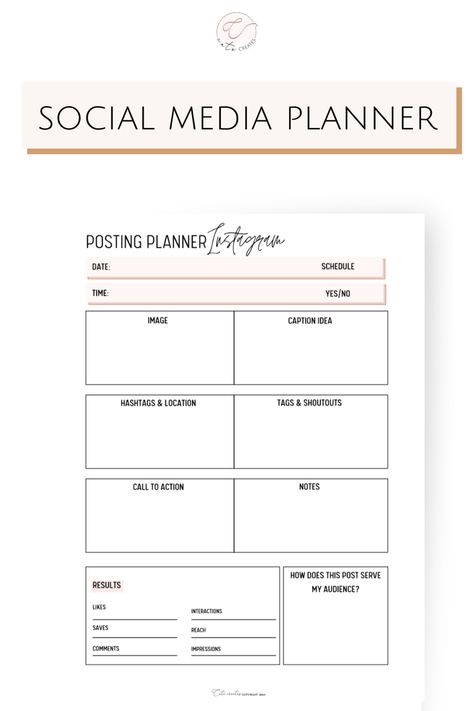 Organisation, Youtube, Social Media Planner Printable, Online Business Planner, Business Planner, Content Planner, Social Media Planner Template, Marketing Planner, Social Media Planner