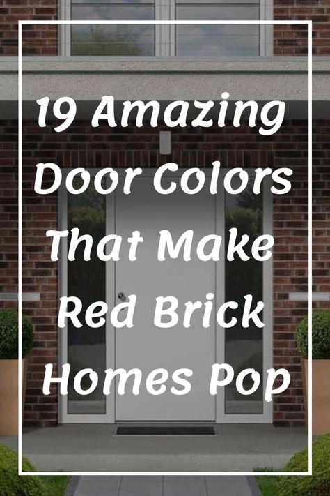 19 Amazing Door Colors That Make Red Brick Homes Pop Design, Exterior, Diy, Front Door Paint Colors, Best Front Door Colors, Exterior Door Colors, Front Door Colors, Green Door Brick House, Door Color