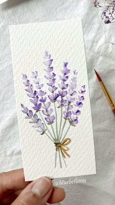 Hello November! Just simple flowers in blue, easy to paint! 🌿🤍 Here it�’s raining and weather is gloomy. Hope you’ve a lovely sunshine… | Instagram Floral, Easy Flower Painting, Lavendar Painting, Simple Flower Painting, Simple Watercolor Flowers, Simple Flowers, Watercolor Cards, Watercolor Bouquet, Painted Flowers