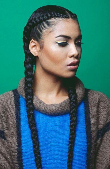 21 Coolest Cornrow Braid Hairstyles in 2021 - The Trend Spotter Plaits, Braided Hairstyles, Plait Styles, Capelli, French Braid Hairstyles, Boxer Braids Hairstyles, Side Braid Hairstyles, Braid Styles, Two Braid Hairstyles