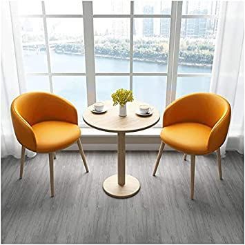 WANGYY Dining Table Set for Kitchen or Hotel Lobby, 1 Table 2 Chair Leather Reception Room Cafe Cinema Living Room Garden Corridor Recreation Area (Color : Orange) Decoration, Design, Inspiration, Table And Chair Sets, Table And Chairs, Dining Table, Dining Room Table, Dining Room Table Chairs, Dining Room Furniture