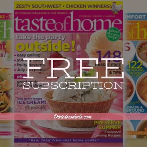 Free Taste Of Home Magazine Subscription Cooking, Foods, Recipes, Taste Of Home Magazine, Taste Of Home, Food, Free Subscriptions, Free Magazine Subscriptions, Free Magazines