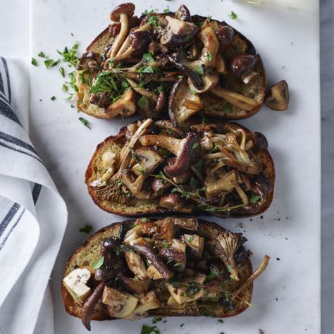 Wild Mushroom Toast with Truffle Butter Toast, Brunch, Recipes, Appetisers, Truffle Butter, Dishes, Truffle Mushroom, Mushroom Toast, Toast Recipes