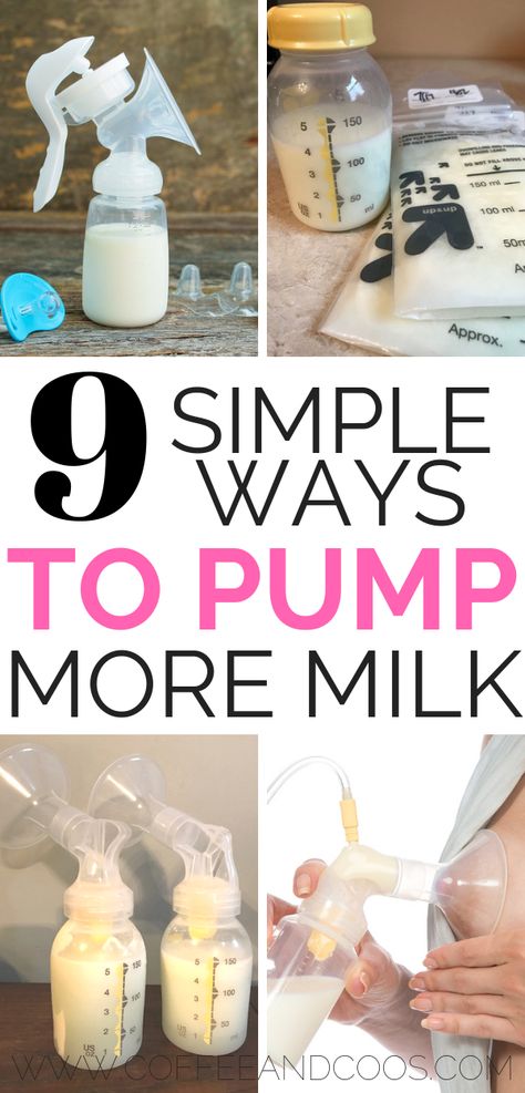 9 simple ways to pump more milk.  Combat low milk supply with these easy ways to make more milk.  Get the most breast milk out of every pumping session with these simple tips.  A must read for breastfeeding and pumping moms.  Perfect for exclusive pumping and working moms.  #breastfeeding #pumping Breastfeeding, Pumps, Pumping Moms, Breast Milk, Pumping, Low Milk Supply, Breastfeeding Tips, Breastfeeding And Pumping, Exclusively Pumping