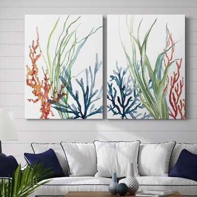 Each piece is joined and assembled by hand and comes ready to hang. The beveled matte board plexiglass covering, made in USA, fade-resistant giclee printing on. | Highland Dunes Ocean Garden I-Premium Framed Canvas - Ready To Hang black/Brown/Green 12.0 x 8.0 x 1.0 in | Home Decor | C004113229 | Wayfair Canada Decoration, Home Décor, Wall Art, Home, Diy, Coastal Wall Art, Coastal Wall Decor, Painting Prints, Canvas Home