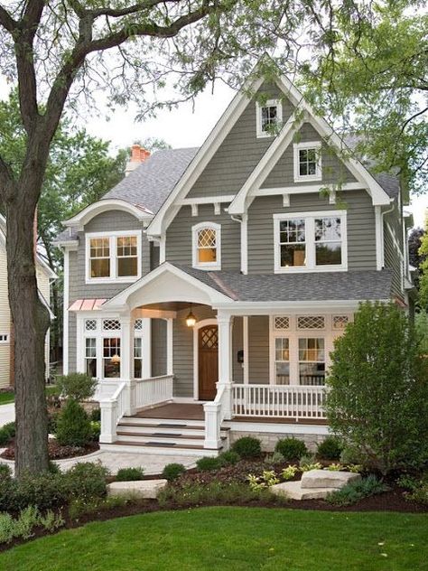 Blossoming Visions: traditional homes and a winner! I like the window panes, too. I want a wraparound porch. Porches, House Plans, Exterior, House Design, Home Décor, Farmhouse Exterior, House Colors, House Exterior, Exterior Paint