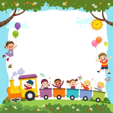 Kids, Design, Kids Clipart, Kids Background, Kids Design, Banner, Train Cartoon, Kids Frames, Kartu Nama
