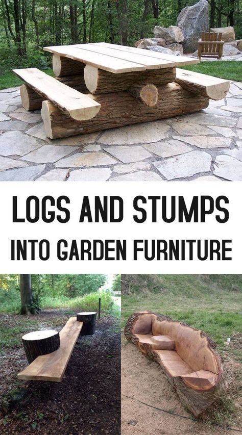 19 Creative Ways of Turning Logs And Stumps Into Garden Furniture building furniture building projects Wood Projects, Outdoor, Woodworking Plans, Woodworking Crafts, Wood, Woodworking Projects, Woodworking, Wood Diy, Diy Wood Projects