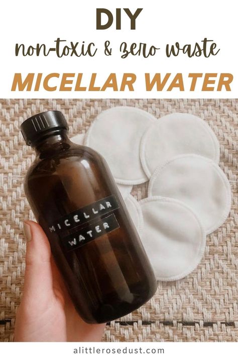 Micellar Water, Diy Cleanser, Diy Non Toxic Makeup Remover, Diy Bath Products, Non Toxic Makeup Remover, Organic Skin Care Diy, Diy Skin Care, Diy Body Care, Coconut Oil Makeup Remover
