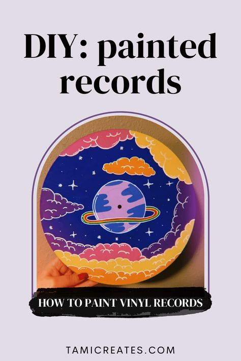Painting Vinyl Records - Tami Creates Diy, Crafts, Art, Ideas, Inspiration, Vinyl Record Art, Painted Records Vinyl, Vinyl Record Painting, Painted Records