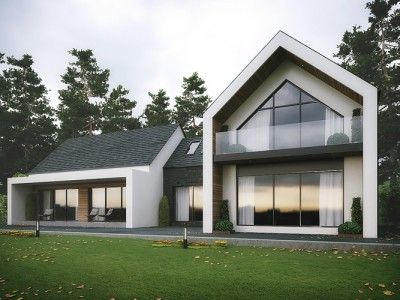 House Design, Modern House Design, House Plans, House Styles, House Designs Exterior, Rendered Houses, Modern House Exterior, House Exterior, Contemporary House