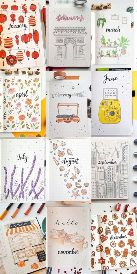 Diy, Bullet Journal Yearly Spread, Bullet Journal Ideas Pages, Bullet Journal Ideas, Bullet Journal Notebook, Bullet Journal Ideas Templates, Bullet Journal Spread, Bullet Journal Month, Bullet Journal Themes