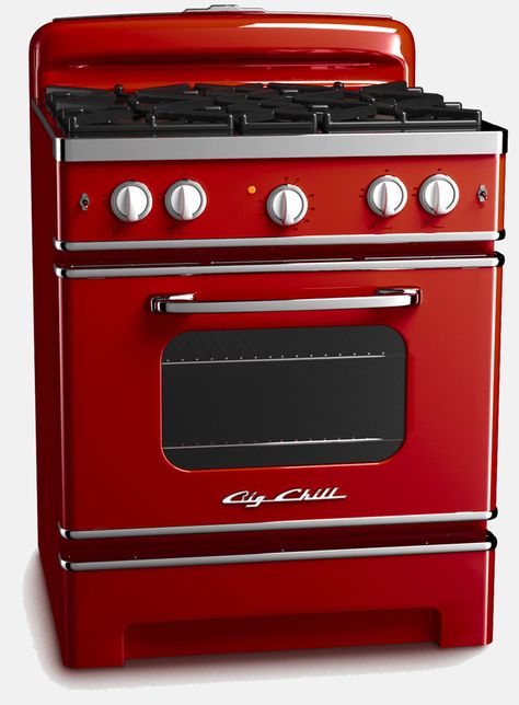 Big Chill appliances, wish I had gas hooked up to my home, cooks so much better than electric Appliances, Retro Stove, Gas Range, Stove, Stoves Range, Retro Appliances, Vintage Stoves, Major Kitchen Appliances, Red Ovens