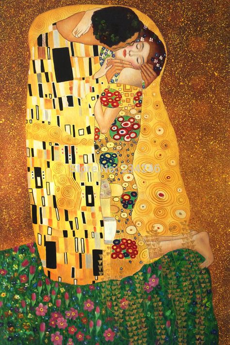 Find More Painting & Calligraphy Information about Handpainted Wall Art Painting The Kiss (Full View) Gustav Klimt's Famous Abstract Oil Painting on Canvas Reproductions,High Quality oil painting of portrait,China oil seaweed Suppliers, Cheap oil and gas oem from The Arts Road on Aliexpress.com Gustav Klimt, Art, Gustav Klimt Art, Pintura, Klimt Art, Abstract, Abstract Oil, Oil Painting On Canvas, Kunst