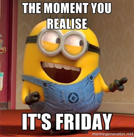 The Moment You Realize, It's Friday friday friday quotes its friday minion quotes minion memes friday meme Minions, Humour, Happy Birthday Quotes, Humor, Happy Birthday Minions, Minion Love Quotes, Minions Quotes, Funny Good Morning Quotes, Minion Quotes