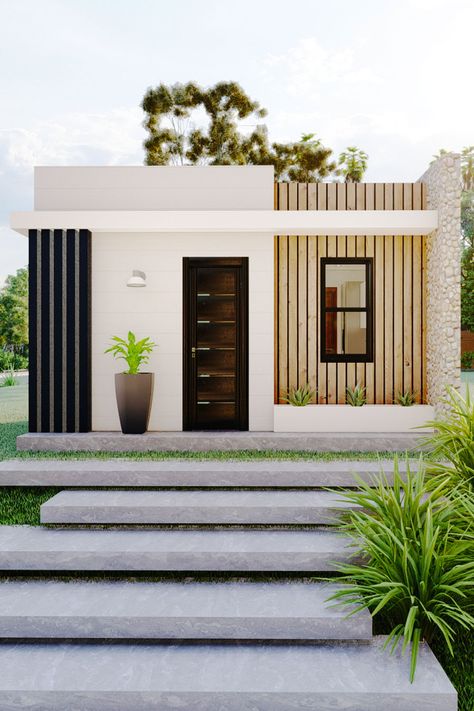 Design, 1 Bedroom House Plans, Small House Front Design, Simple House Exterior Design, Small House Design Kerala, Small Bungalow House Design Modern, Small House Design Simple, Small House Design Plans, Small House Design Contemporary