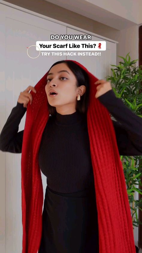 By @anushkahazraa Been doing this balaclava hack with my scarves for over a year now and it not only looks cute but keeps you warm too even in extremely cold weather conditionsIt doesn’t even budge because of movement and protects your neckhead and ears from cold while looking fashionableLet me know if you have any questions and if you would like to watch more scarf hacks for the winter seasonmore scarf hacks for the winter seasonwinterfashiontrends winterfashion scarf Design, Ideas, Inspiration, York, How To Wear Scarves, Head Scarf Styles, How To Wear A Scarf, Head Scarf Outfit, Ways To Wear A Scarf