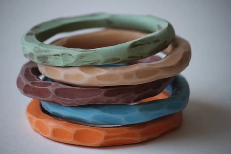 Polymer Clay Ring, Polymer Clay Bracelet, Clay Bracelet, Polymer Clay Jewelry Diy, Polymer Jewelry, Clay Jewelry Diy, Clay Design, Diy Clay Crafts, Polymer Clay Projects