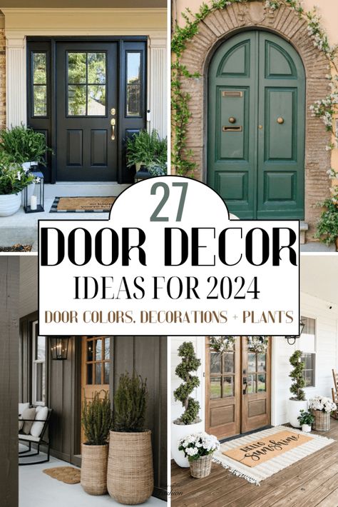 27 Best Door Decor Ideas For 2024 : Door & Hardware Colors, Decorations And Plants - Wake Up For Fashion Garages, Decoration, Exterior, Design, Outdoor, Ideas, Entry Door Decor, Entry Door Colors, Door Color