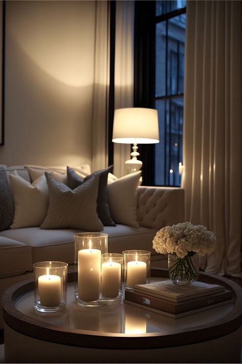 modern living room decor glass candle holders Interior, Ideas, Inspiration, Elegant, Inredning, Interieur, Sala, Decoracion De Interiores, Deco